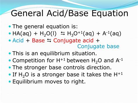 Acid Base Equilibrium Equation