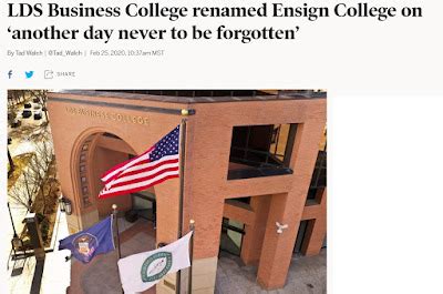 College History Garden: LDS Business College Adopts New Name