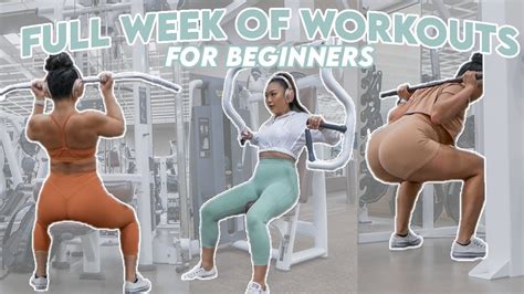 FULL WEEK OF WORKOUTS FOR BEGINNERS AT THE GYM - YouTube