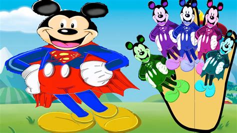 Mickey mouse Superman Finger family/ Nursery Rhymes for kids - YouTube