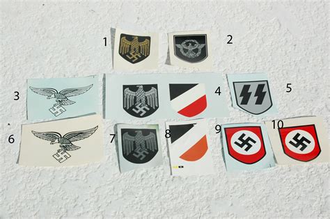 Reproduction German WWII Helmet Decals - Relics of the Reich