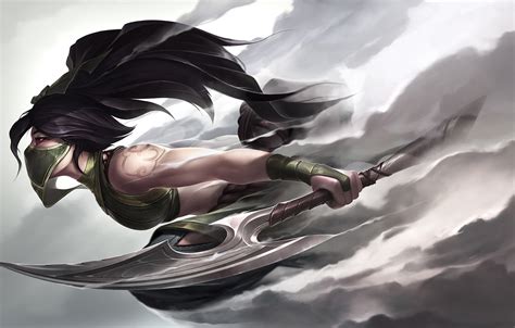 Photo Wallpaper Girl, Art, Akali, League Of Legends, - Akali Fan Art ...