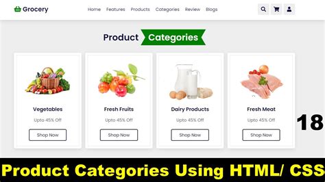 How to create a Responsive Product Category Page using HTML/ CSS | Ecommerce Product Card Using ...