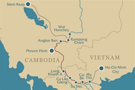 Mekong Cruise Journey Map 1 - Fantasea Travel