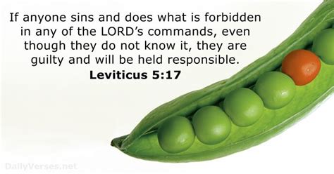 March 24, 2018 - Bible verse of the day - Leviticus 5:17 - DailyVerses.net