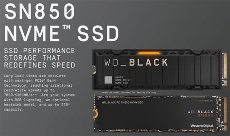 WD_BLACK SN850 2TB NVMe Internal Gaming SSD; PCIe Gen4 Technology, Up To 7000 MB S Read Speeds ...