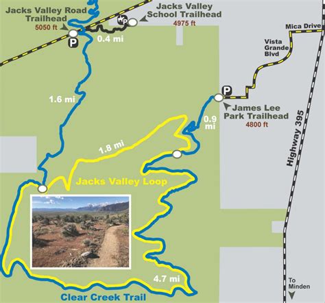 Map of Jacks Valley Loop and access trails | Valley, Valley road ...