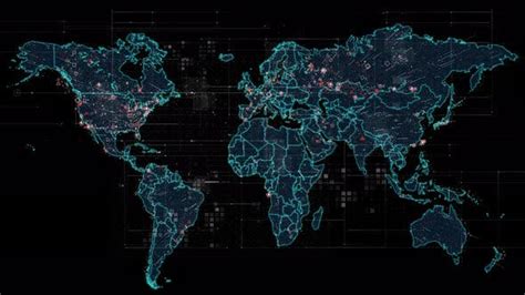 Digital World Map, Stock Video - Envato Elements