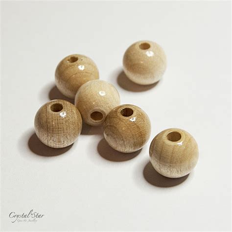 Polished Wooden Beads - 12mm diameter - Crystal Star Gems & Jewellery