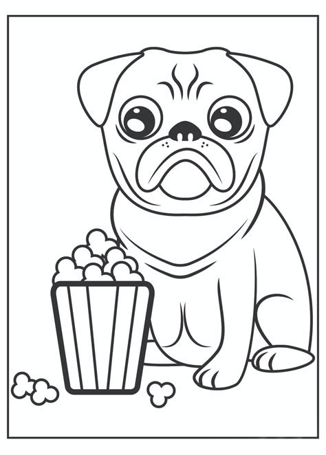 Diversión del perro Pug para colorear, imprimir e dibujar –ColoringOnly.Com