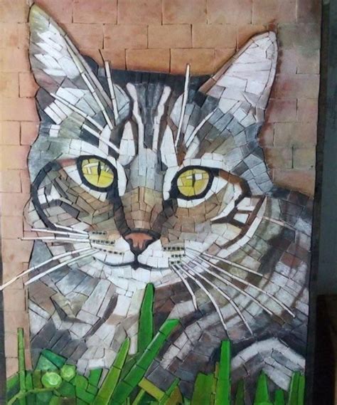 Gato en mosaico | Mosaic animals, Mosaic art, Mosaic tile art