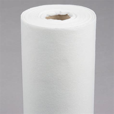 Hoffmaster 260047 40" x 100' Linen-Like White Paper Roll Table Cover