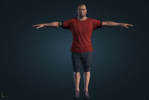 3D model man t-pose low poly character 34 VR / AR / low-poly | CGTrader