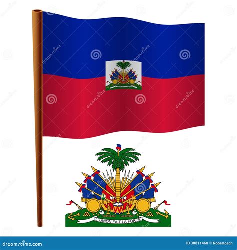 Haiti wavy flag stock vector. Illustration of rectangle - 30811468