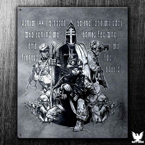 Psalm 144:1 Blessed Be The Lord US Navy Tin Sign In Vintage