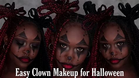 Easy clown makeup tutorial for beginners | On dark skin | Halloween ...