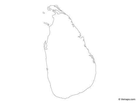 Outline Map of Sri Lanka | Free Vector Maps