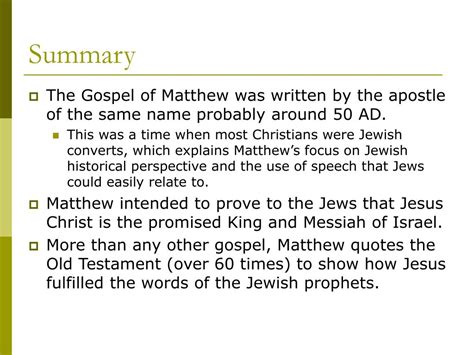 PPT - A Journey Through the Gospel of Matthew PowerPoint Presentation, free download - ID:1443412