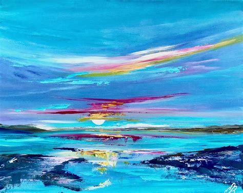 Abstract Sunset Acrylic painting by Marja Brown | Artfinder