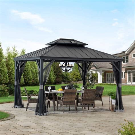 Reviews for Sunjoy SummerCove Merston 10 ft. x 12 ft. Gray Gazebo with ...