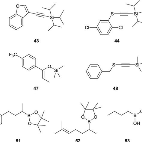 Silicon and boron-containing analytes: 2D structures of compounds ...