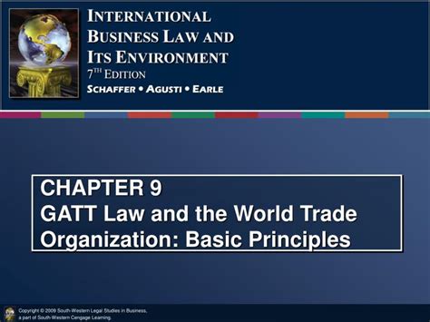 PPT - CHAPTER 9 GATT Law and the World Trade Organization: Basic ...