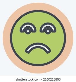 Icon Emoticon Disappointed Suitable Emoticon Symbol Stock Vector ...