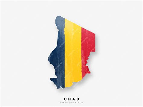 Premium Vector | Chad detailed map with flag of country. painted in ...