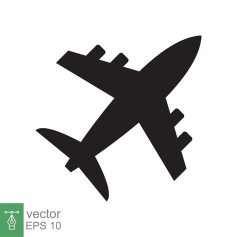 Airplane icon. Simple flat style. Flight, aircraft, plane silhouette, travel, transportation ...