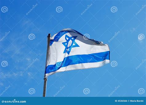 Flag of Israel Waving in the Wind Stock Photo - Image of sign, star ...