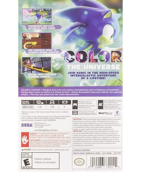 Nintendo Sonic Colors Ultimate [Standard Edition] - SWITCH - Macy's