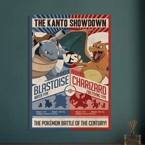 Charizard Vs Blastoise Pokemon Art Pokemon Poster - Etsy