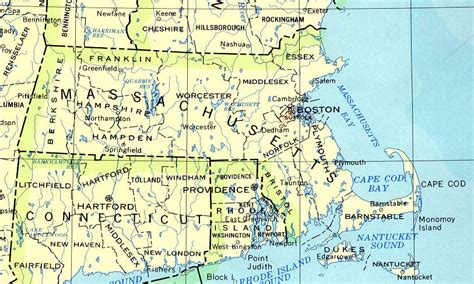 Political Map of Massachusetts, United States - Full size | Gifex