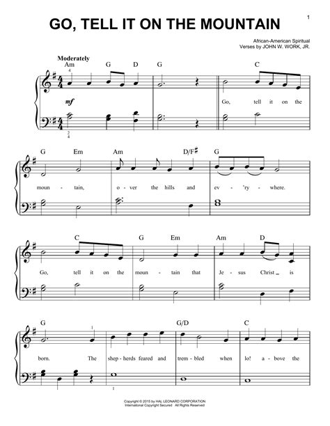 Go, Tell It On The Mountain | Sheet Music Direct