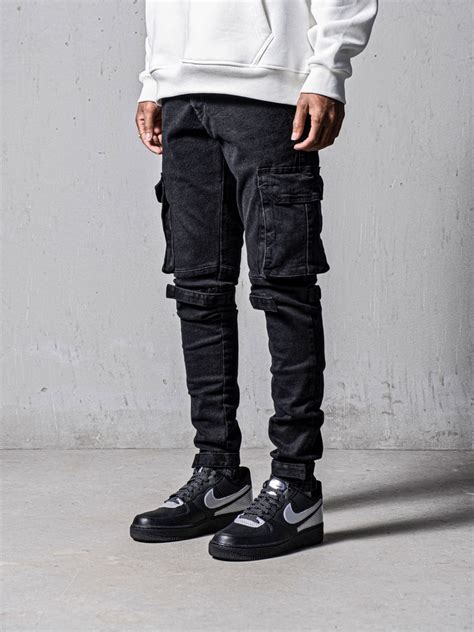 Black Skinny Cargo Pants | Men's Streetwear | Monocloth – Monocloth