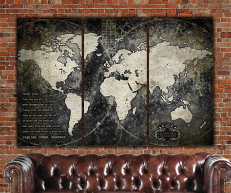 The 20 Best Collection of Vintage Map Wall Art