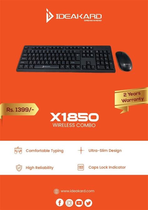 Identity Card x1850 wireless keyboard & mouse at Rs 1199 | Wireless keyboard mouse in Gondal ...