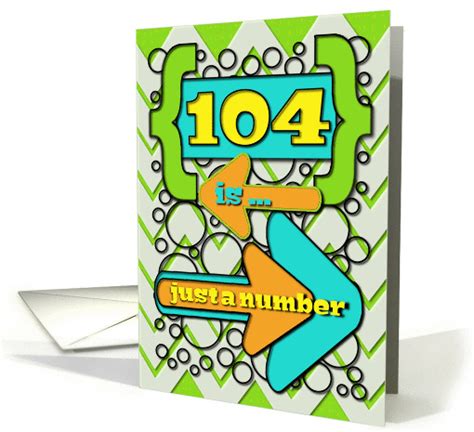 Happy 104th Birthday Just a Number Funny Chevrons and Polka Dots card