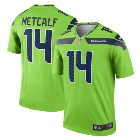 Men's Nike DK Metcalf Neon Green Seattle Seahawks Legend Jersey