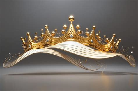 Premium AI Image | Golden crown with wave line