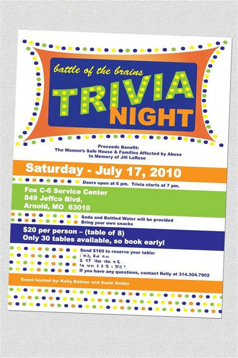 Trivia Night Invite - Invitation Templates | Trivia night flyer, Trivia night, Trivia