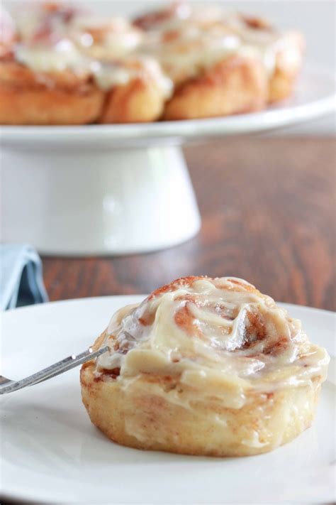 Homemade Cinnamon Buns with Cream Cheese Frosting - Overtime Cook