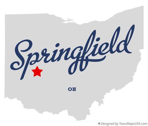 Map of Springfield, Clark County, OH, Ohio