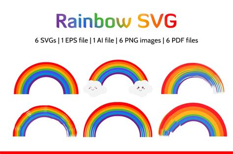 Rainbow svg distressed rainbow svg rainbow lines svg | Etsy