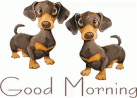 Good Morning Dog Puppy Duo GIF | GIFDB.com