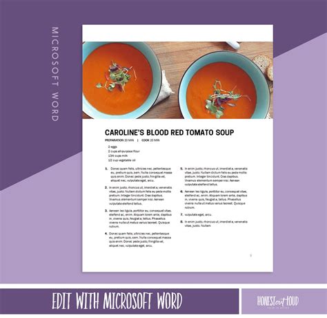 Microsoft Word Recipe Template Printable 8.5x11 and A4 - Etsy UK