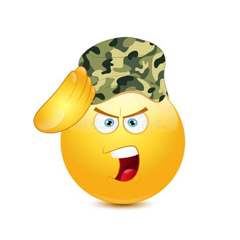 Solider D'armée D'Emoji D'isolement Sur Le Fond Blanc, Béret De Port D ...