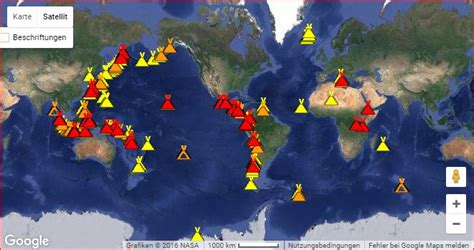 Volcano Around The World Map