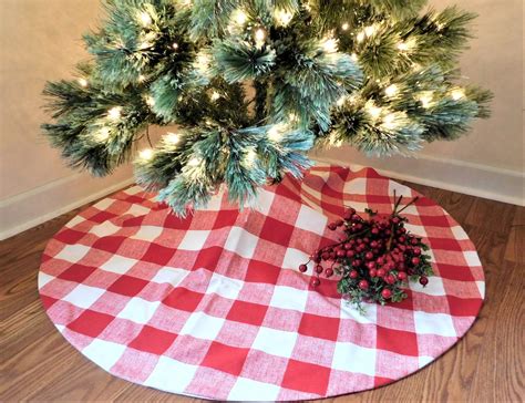 Christmas Tree Skirt Black Plaid Tree Skirt Red Plaid Tree - Etsy