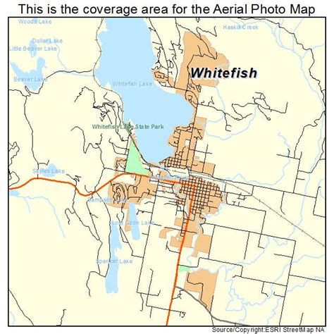 Aerial Photography Map of Whitefish, MT Montana